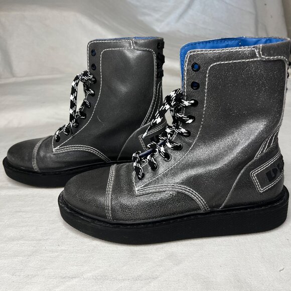 Diesel D-Cage Gray Leather Combat Boots US 9 STOCK: 01775 YPR 276 T8085 - Picture 3 of 16
